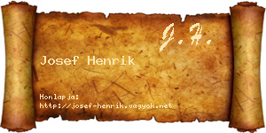 Josef Henrik névjegykártya
